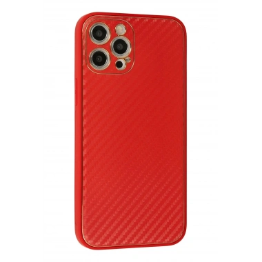Mey İthalat®  iPhone 12 Pro Max Kılıf Coco Karbon Silikon - Kırmızı