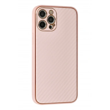 Mey İthalat®  iPhone 12 Pro Max Kılıf Coco Karbon Silikon - Pembe