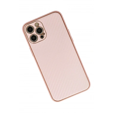 Mey İthalat®  iPhone 12 Pro Max Kılıf Coco Karbon Silikon - Pembe