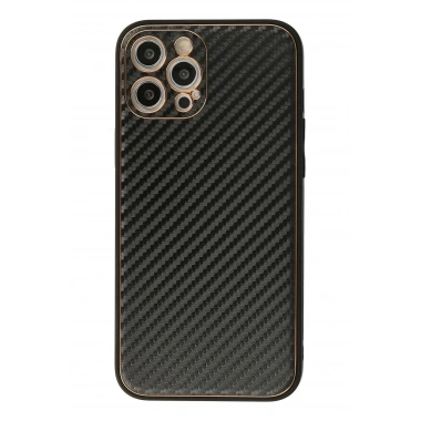 Mey İthalat®  iPhone 12 Pro Max Kılıf Coco Karbon Silikon - Siyah