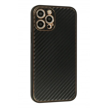 Mey İthalat®  iPhone 12 Pro Max Kılıf Coco Karbon Silikon - Siyah