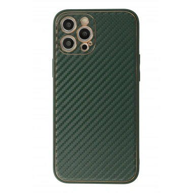 Mey İthalat®  iPhone 12 Pro Max Kılıf Coco Karbon Silikon - Yeşil