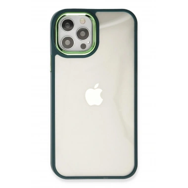 Mey İthalat®  iPhone 12 Pro Max Kılıf Dora Kapak - Haki Yeşil