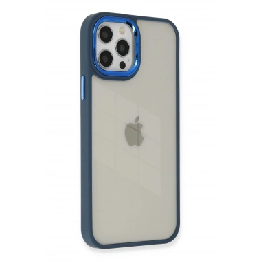 Mey İthalat®  iPhone 12 Pro Max Kılıf Dora Kapak - Mavi