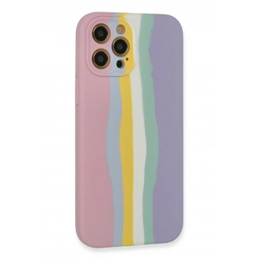 Mey İthalat® iPhone 12 Pro Max Kılıf Ebruli Lansman Silikon - Pembe-Lila