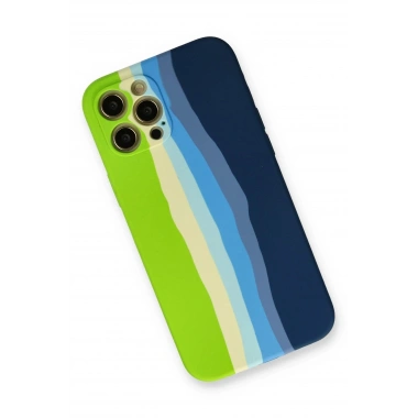 Mey İthalat® iPhone 12 Pro Max Kılıf Ebruli Lansman Silikon - Yeşil-Koyu Yeşil