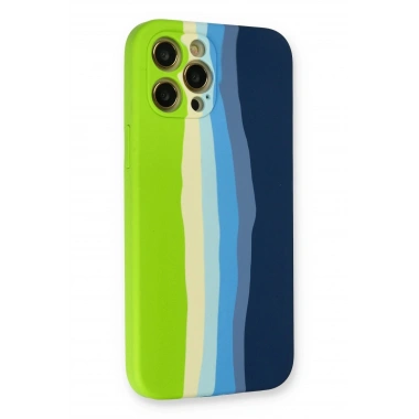 Mey İthalat® iPhone 12 Pro Max Kılıf Ebruli Lansman Silikon - Yeşil-Koyu Yeşil