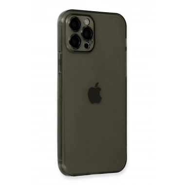 Mey İthalat®  iPhone 12 Pro Max Kılıf Fly Lens Silikon - Siyah