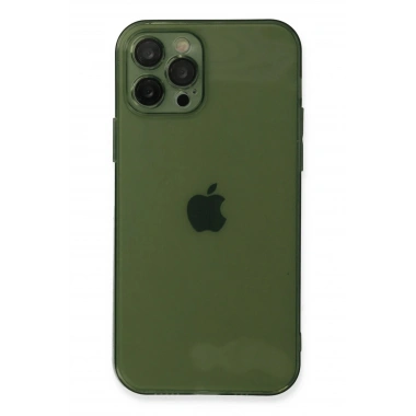 Mey İthalat®  iPhone 12 Pro Max Kılıf Fly Lens Silikon - Yeşil