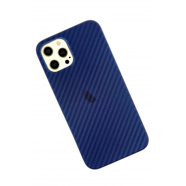 Mey İthalat® iPhone 12 Pro Max Kılıf Karbon PP Silikon - Mavi