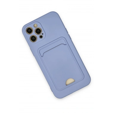 Mey İthalat®  iPhone 12 Pro Max Kılıf Kelvin Kartvizitli Silikon - Lila