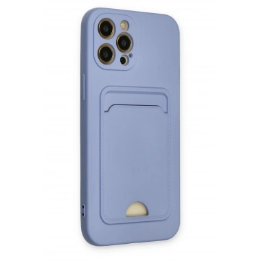 Mey İthalat®  iPhone 12 Pro Max Kılıf Kelvin Kartvizitli Silikon - Lila