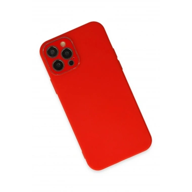 Mey İthalat® iPhone 12 Pro Max Kılıf Lansman Glass Kapak - Kırmızı