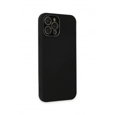 Mey İthalat® iPhone 12 Pro Max Kılıf Lansman Glass Kapak - Siyah