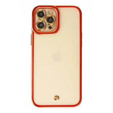 Mey İthalat® iPhone 12 Pro Max Kılıf Liva Lens Silikon - Kırmızı