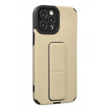Mey İthalat® iPhone 12 Pro Max Kılıf Mega Standlı Silikon - Gold