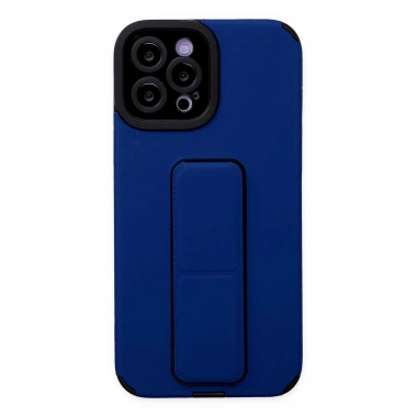 Mey İthalat® iPhone 12 Pro Max Kılıf Mega Standlı Silikon - Mavi