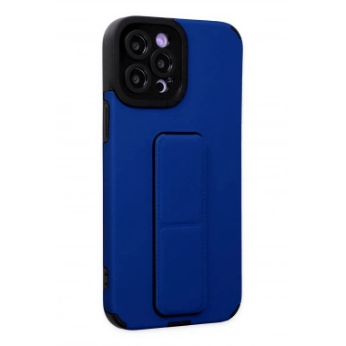 Mey İthalat® iPhone 12 Pro Max Kılıf Mega Standlı Silikon - Mavi