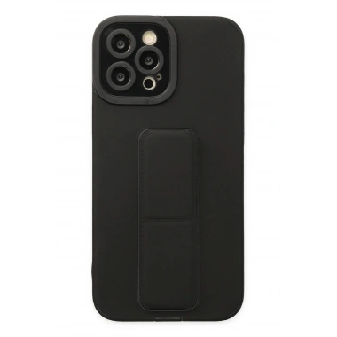 Mey İthalat® iPhone 12 Pro Max Kılıf Mega Standlı Silikon - Siyah