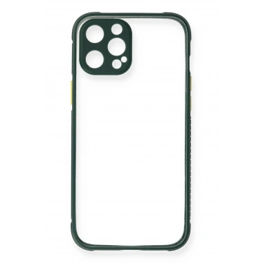 Mey İthalat® iPhone 12 Pro Max Kılıf Miami Şeffaf Silikon - Koyu Yeşil
