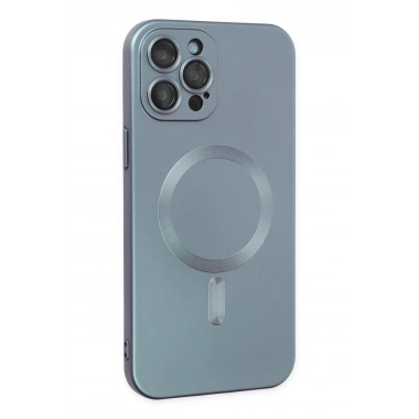 Mey İthalat®  iPhone 12 Pro Max Kılıf Moshi Lens Magneticsafe Silikon - Sierra Blue