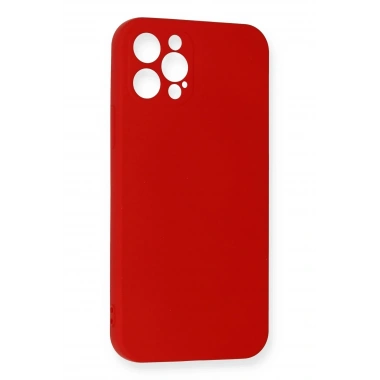 Mey İthalat®  iPhone 12 Pro Max Kılıf Nano içi Kadife Silikon - Kırmızı