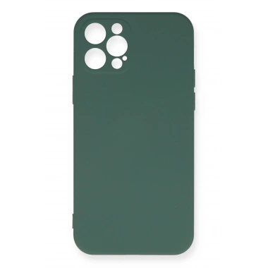 Mey İthalat®  iPhone 12 Pro Max Kılıf Nano içi Kadife Silikon - Koyu Yeşil