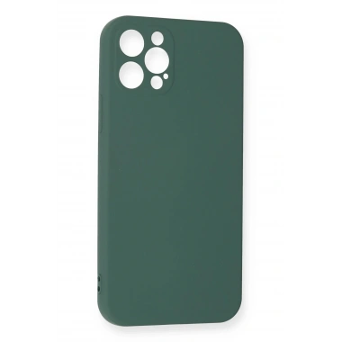 Mey İthalat®  iPhone 12 Pro Max Kılıf Nano içi Kadife Silikon - Koyu Yeşil
