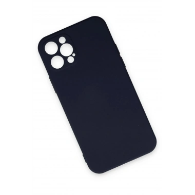 Mey İthalat®  iPhone 12 Pro Max Kılıf Nano içi Kadife Silikon - Lacivert