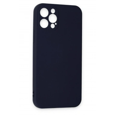 Mey İthalat®  iPhone 12 Pro Max Kılıf Nano içi Kadife Silikon - Lacivert
