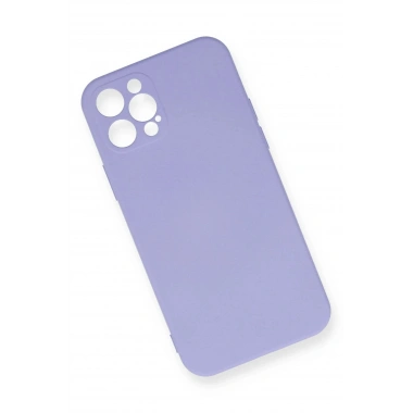 Mey İthalat®  iPhone 12 Pro Max Kılıf Nano içi Kadife Silikon - Lila