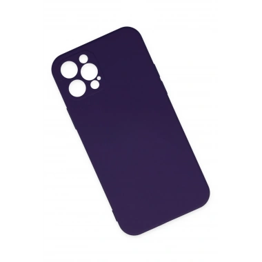 Mey İthalat®  iPhone 12 Pro Max Kılıf Nano içi Kadife Silikon - Mor