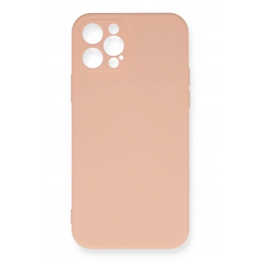 Mey İthalat®  iPhone 12 Pro Max Kılıf Nano içi Kadife Silikon - Pudra