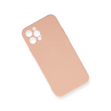 Mey İthalat®  iPhone 12 Pro Max Kılıf Nano içi Kadife Silikon - Pudra