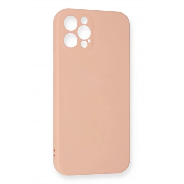 Mey İthalat®  iPhone 12 Pro Max Kılıf Nano içi Kadife Silikon - Pudra