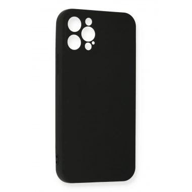 Mey İthalat®  iPhone 12 Pro Max Kılıf Nano içi Kadife Silikon - Siyah