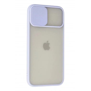 Mey İthalat®  iPhone 12 Pro Max Kılıf Palm Buzlu Kamera Sürgülü Silikon - Lila
