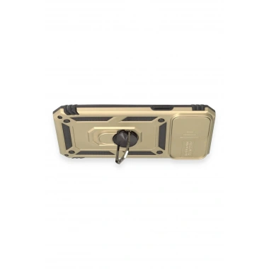 Mey İthalat®  iPhone 12 Pro Max Kılıf Pars Lens Yüzüklü Silikon - Gold