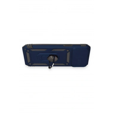 Mey İthalat®  iPhone 12 Pro Max Kılıf Pars Lens Yüzüklü Silikon - Lacivert