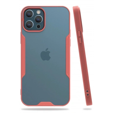 Mey İthalat®  iPhone 12 Pro Max Kılıf Platin Silikon - Pembe