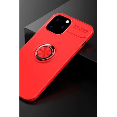 Mey İthalat® iPhone 12 Pro Max Kılıf Range Yüzüklü Silikon - Kırmızı