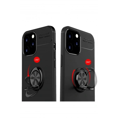 Mey İthalat® iPhone 12 Pro Max Kılıf Range Yüzüklü Silikon - Kırmızı