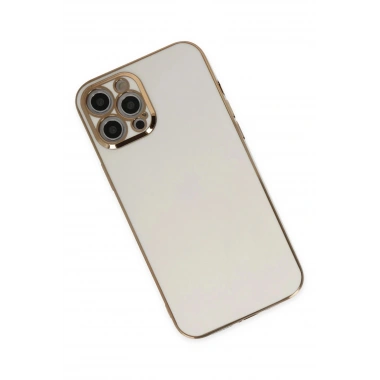 Mey İthalat®  iPhone 12 Pro Max Kılıf Volet Silikon - Beyaz