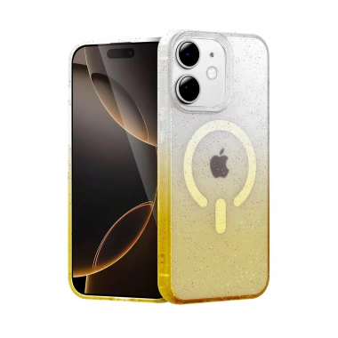 Mey İthalat®   iPhone 12 Pummel Shiny Magsafe Kapak - Gold