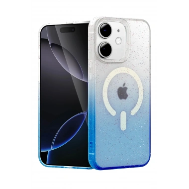 Mey İthalat®   iPhone 12 Pummel Shiny Magsafe Kapak - Mavi