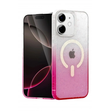 Mey İthalat®   iPhone 12 Pummel Shiny Magsafe Kapak - Pembe