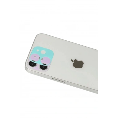 Mey İthalat® iPhone 12 Rainbow Kamera Lens Koruma Cam - Mor