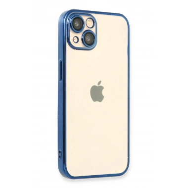 Mey İthalat®  iPhone 13 Kılıf  Lensli Silikon - Açık Mavi