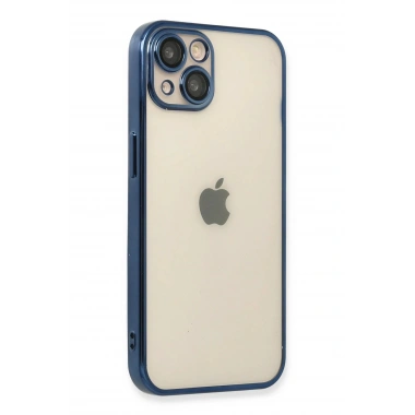 Mey İthalat®  iPhone 13 Kılıf  Lensli Silikon - Lacivert
