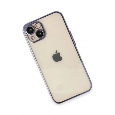 Mey İthalat®  iPhone 13 Kılıf  Lensli Silikon - Mor